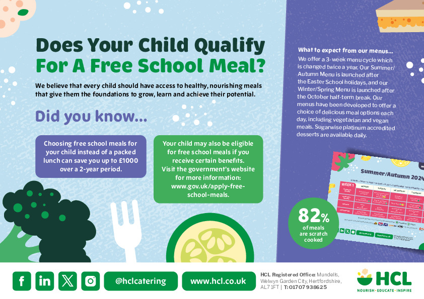HCL Free School Meals Leaflet